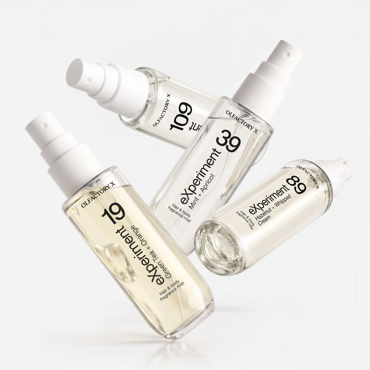 Body Mist 4 PCS Giftset - 40 ml Set - Green Tea + Orange , Hazelnut + Whipped Cream , Mint + Apricot , Bergamot + Leaf