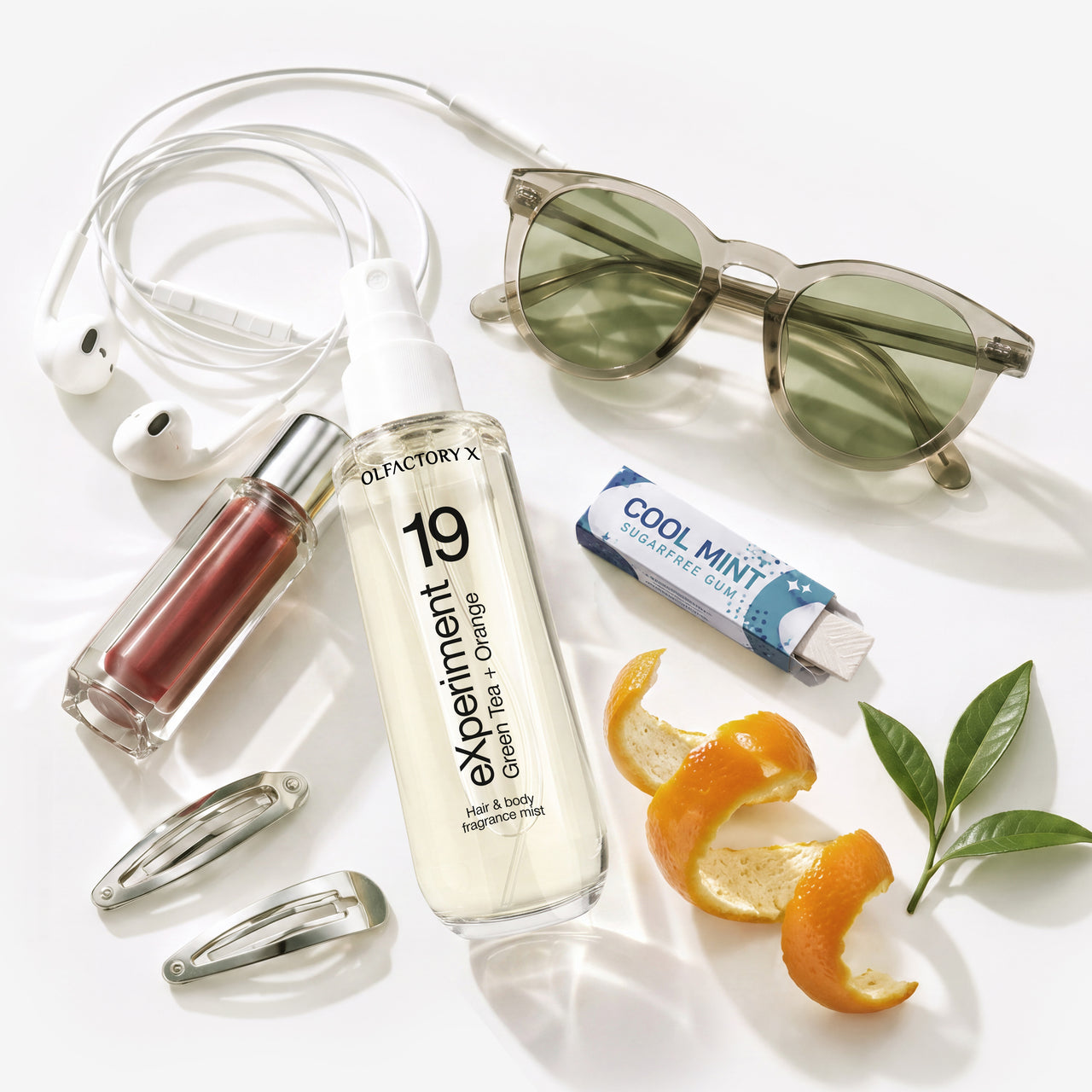 Body Mist 4 PCS Giftset - 40 ml Set - Green Tea + Orange , Hazelnut + Whipped Cream , Mint + Apricot , Bergamot + Leaf